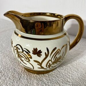 Vintage Wade Hand Painted Metallic Bronze Cream Small  Ceramic Pitcher
